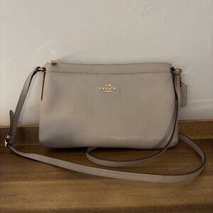 Coach Taupe Gray Leather Journal Crossbody